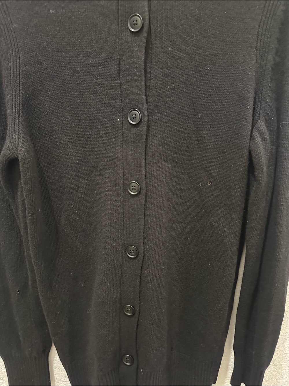 Banana Republic Black V-Neck Sweater Italian Yarn Filpucci Button Back Large - Picture 4 of 4